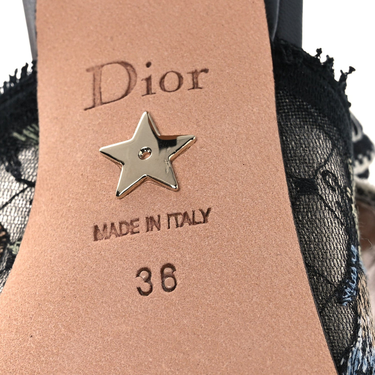 Mesh Butterly Embroidered J'Adior Slingback 65mm Pumps 36 Black