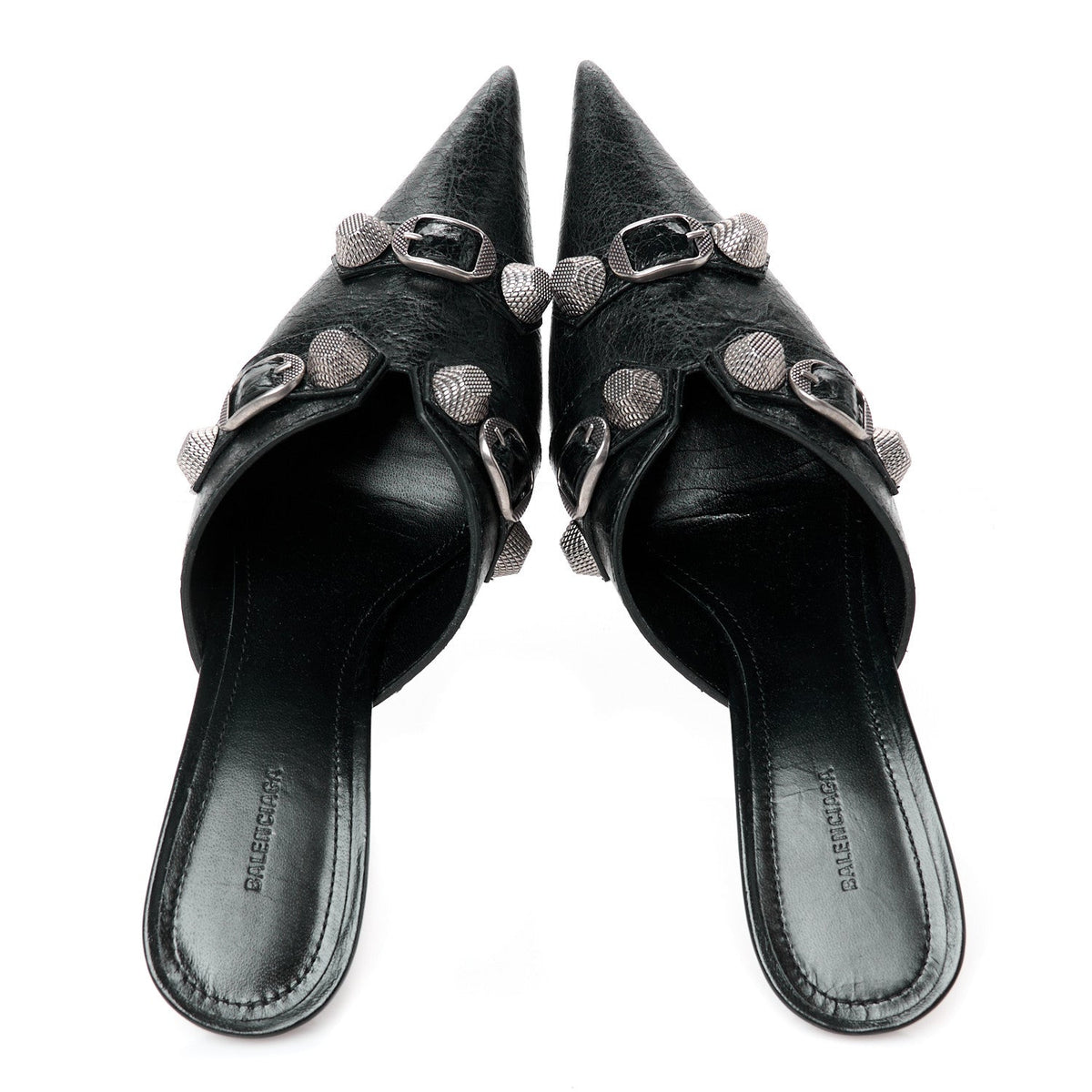 Agneau Arena Cagole 70mm Mules 36 Black