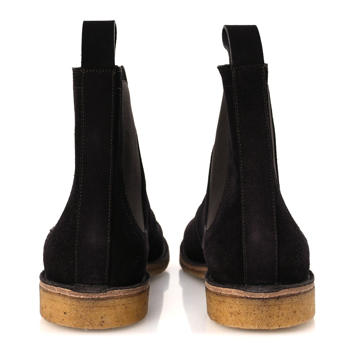 Suede Calfskin Rubber Sole Chelsea Boots 41 Espresso
