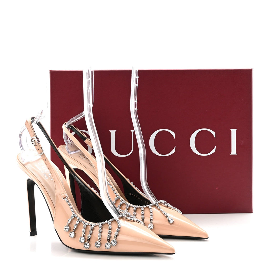 Vernice Crystal Embellished Guinevere Slingback Pumps 38 Rose Dust