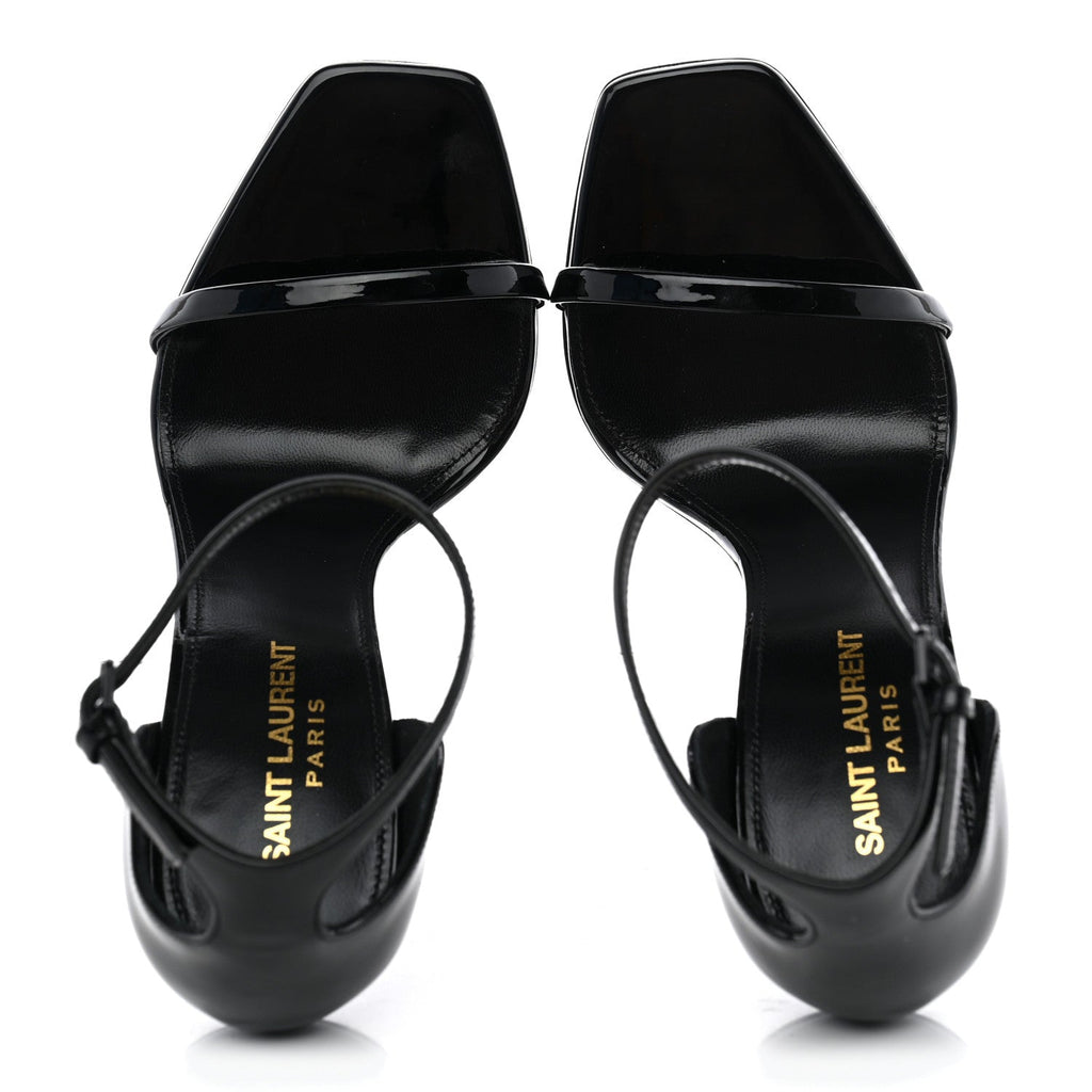 Patent Calfskin Opyum 110 Sandals 37.5 Black