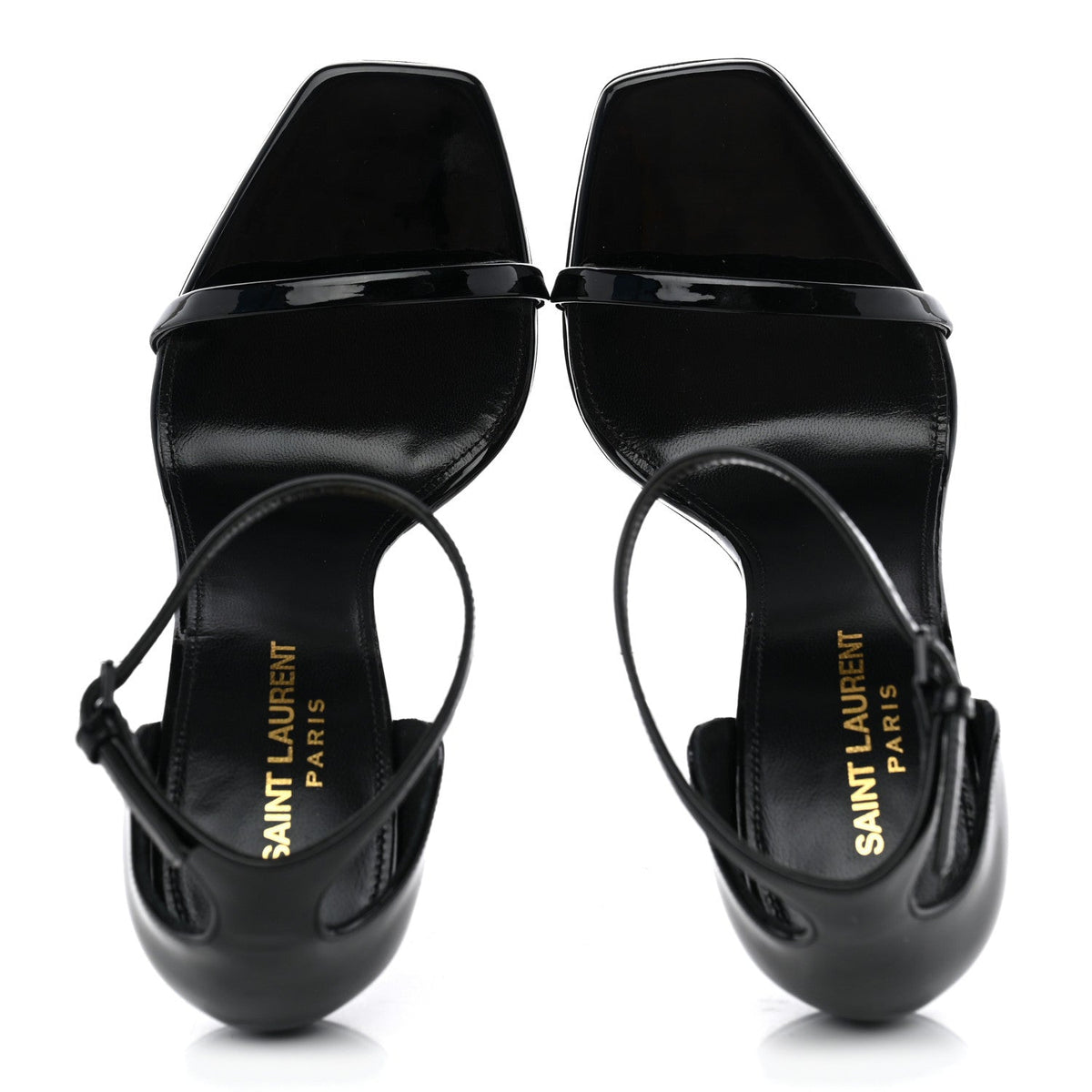 Patent Calfskin Opyum 110 Sandals 37.5 Black