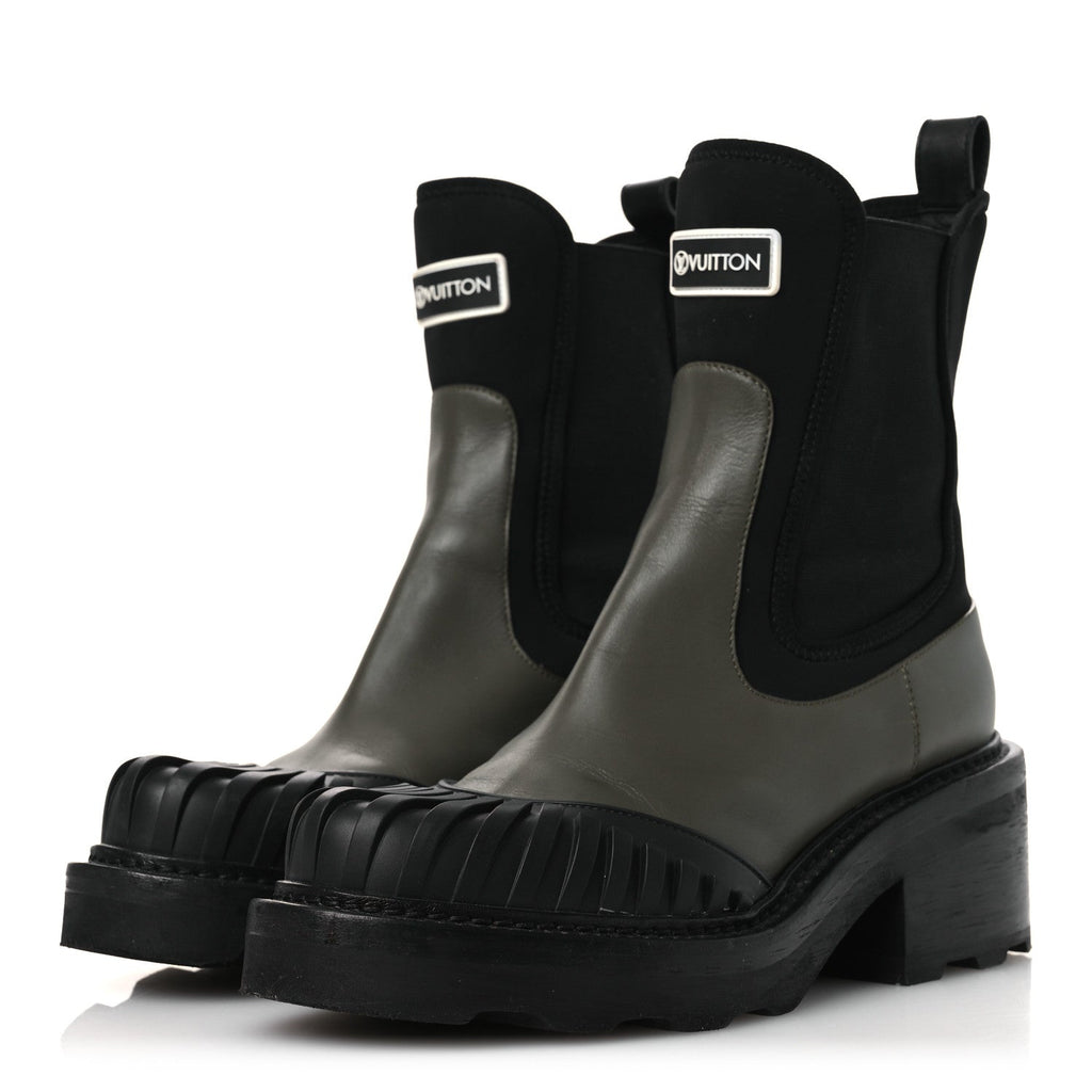 Calfskin Beaubourg Ankle Boots 39 Black Green