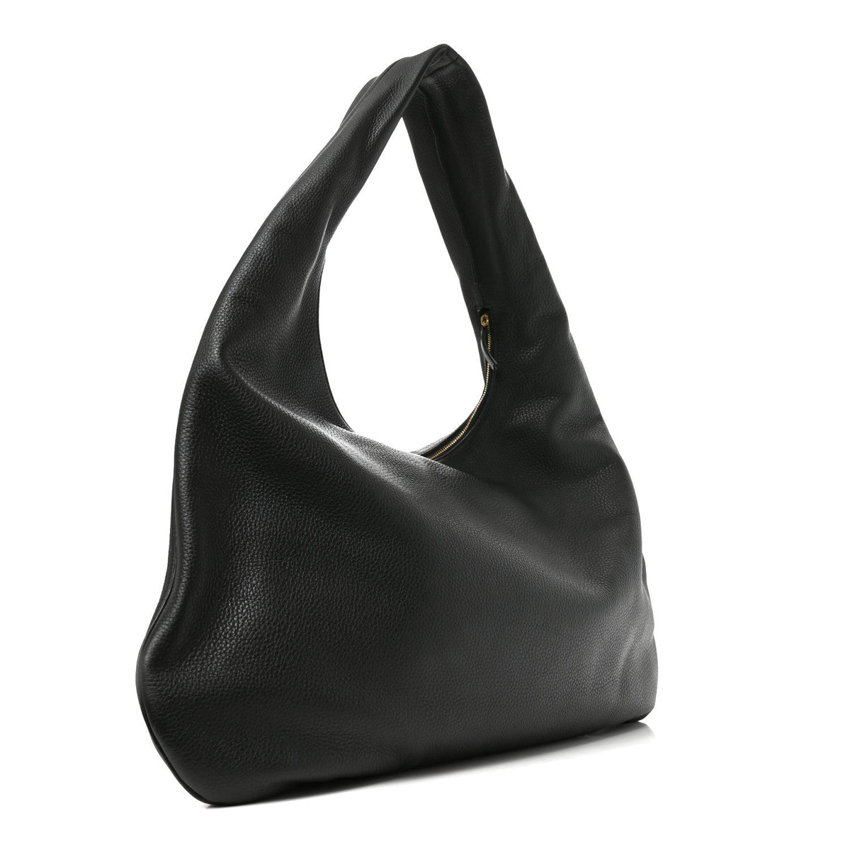 Grained Calfskin Medium Everyday Shoulder Bag Bottle Green
