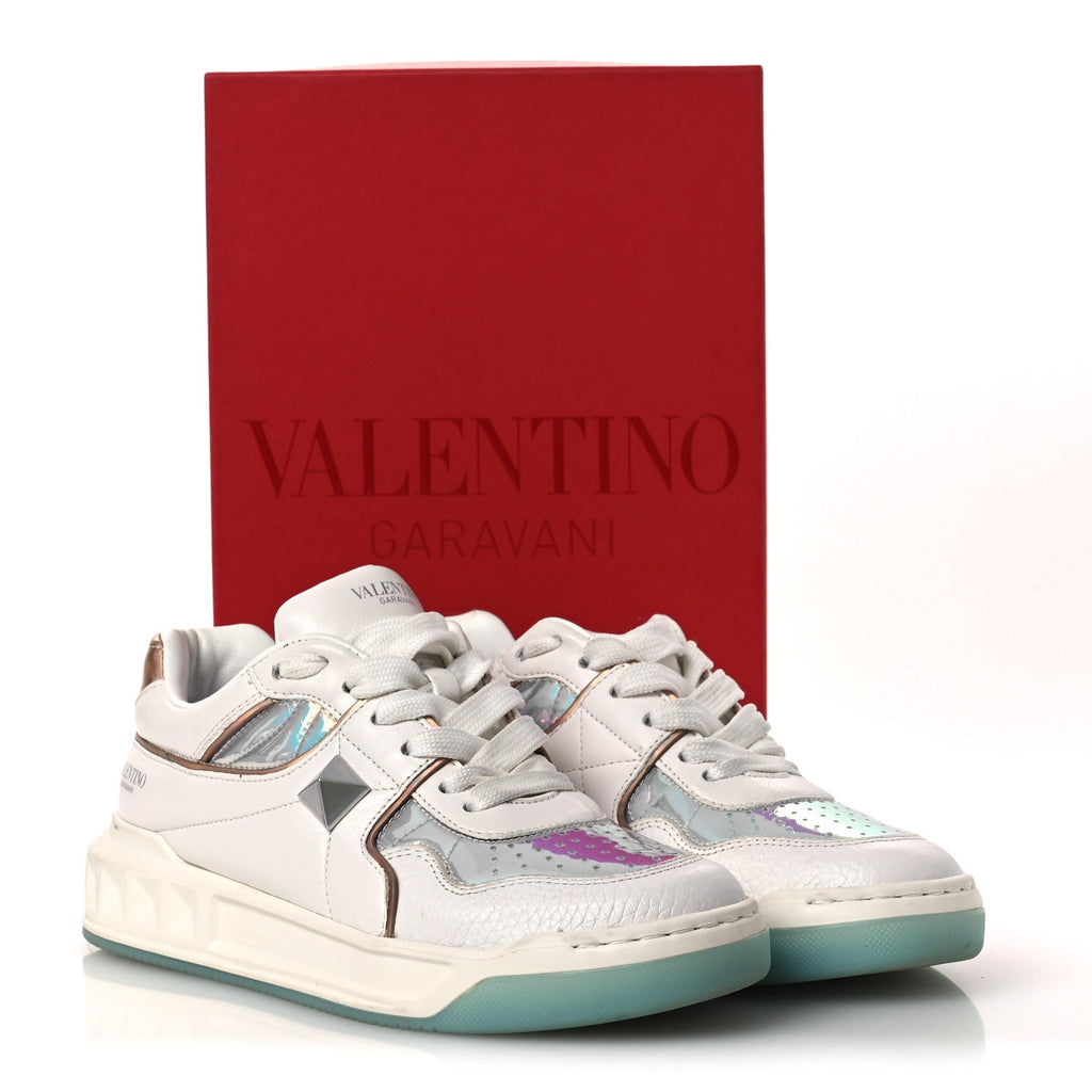 Nappa Metallic One Stud Low Top Sneakers 37 White