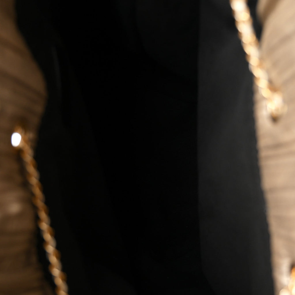 Iridescent Crumpled Calfskin Small Coco Pleats Backpack Gold