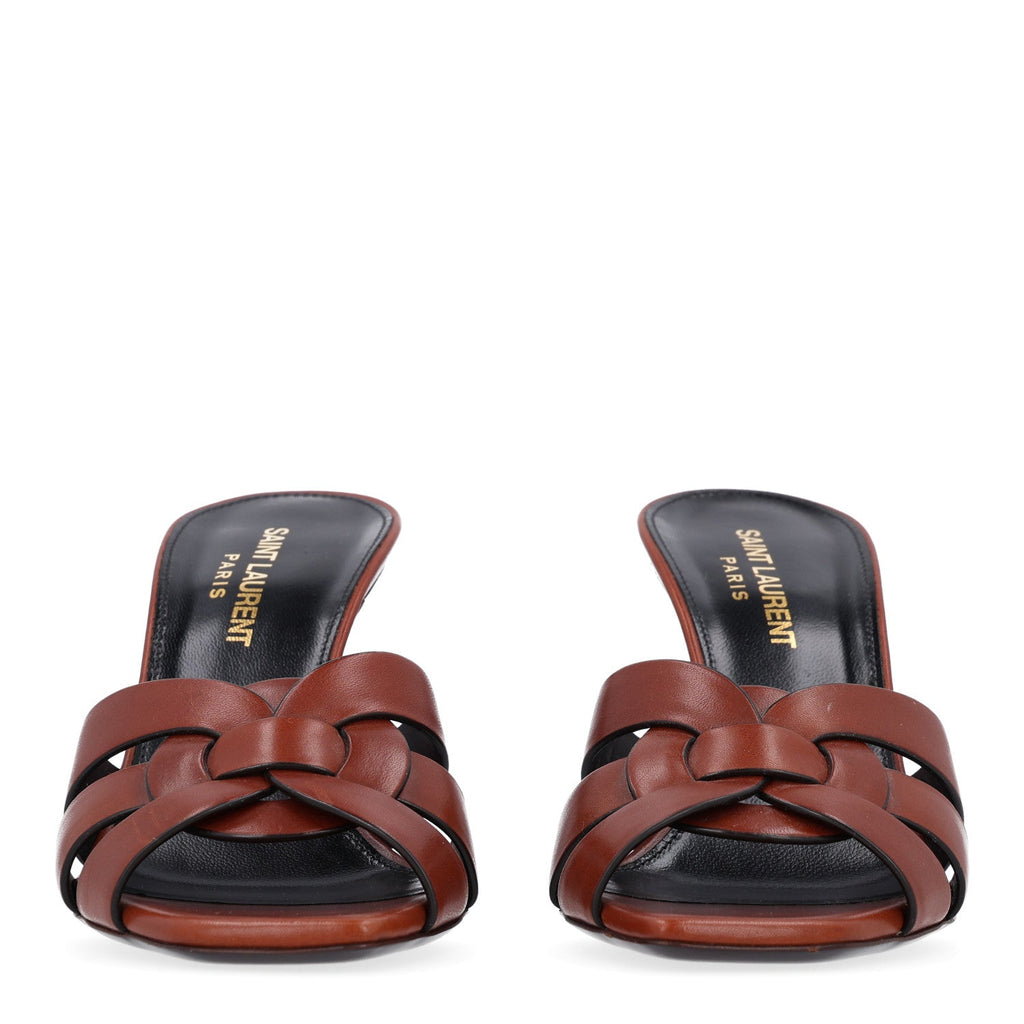 Calfskin Tribute 85 Slide Sandals 36 New Papaya