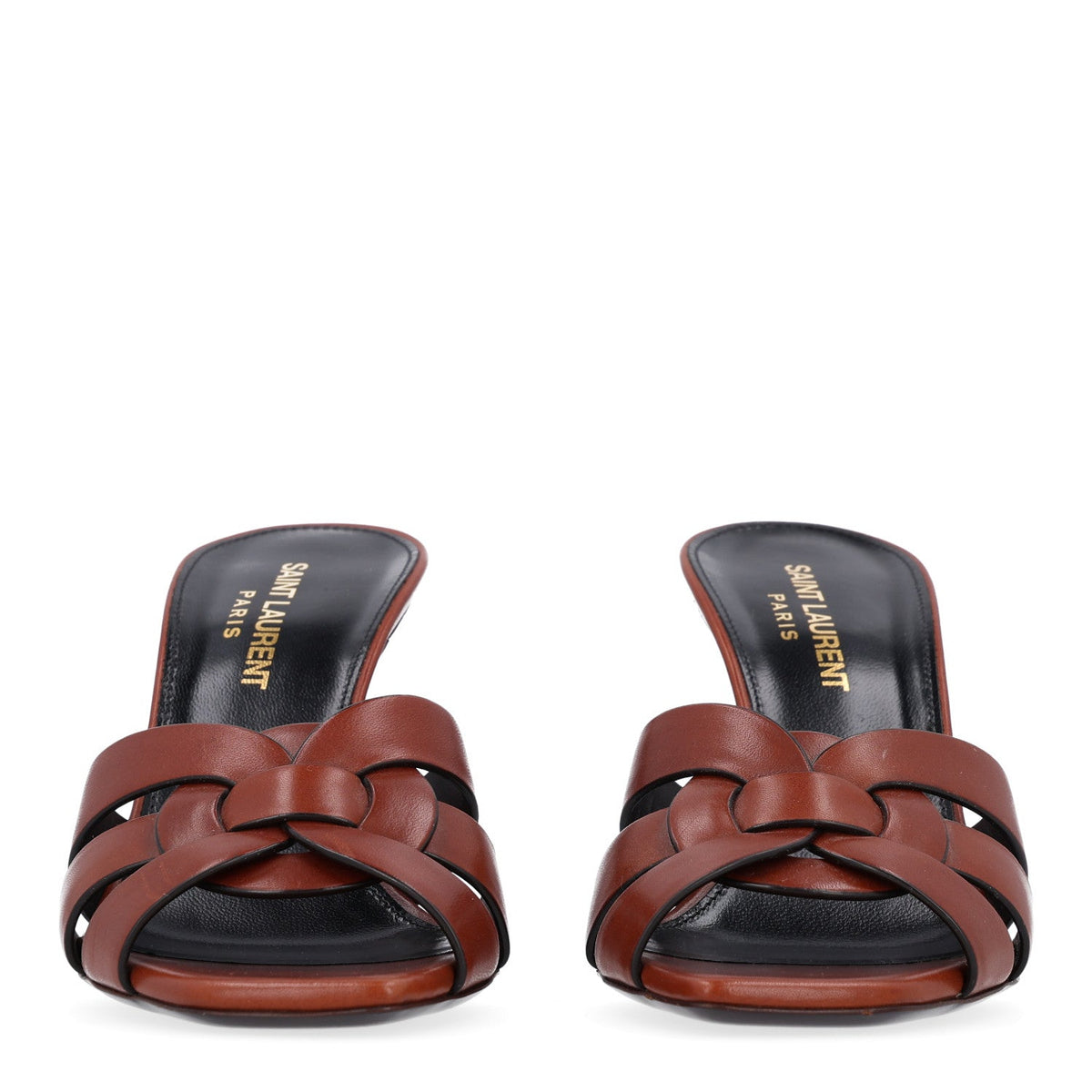 Calfskin Tribute 85 Slide Sandals 36 New Papaya