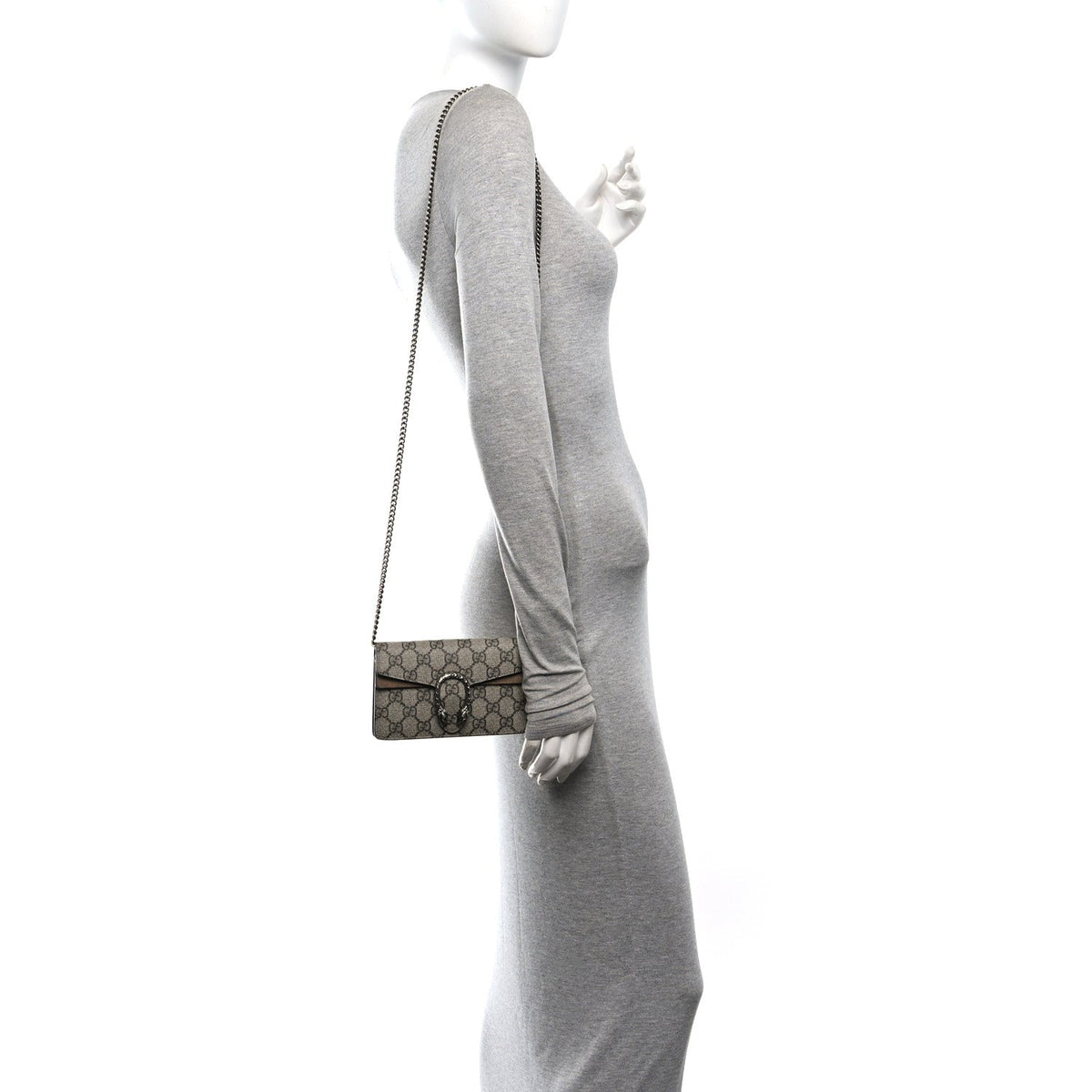 GG Supreme Monogram Super Mini Dionysus Shoulder Bag Taupe