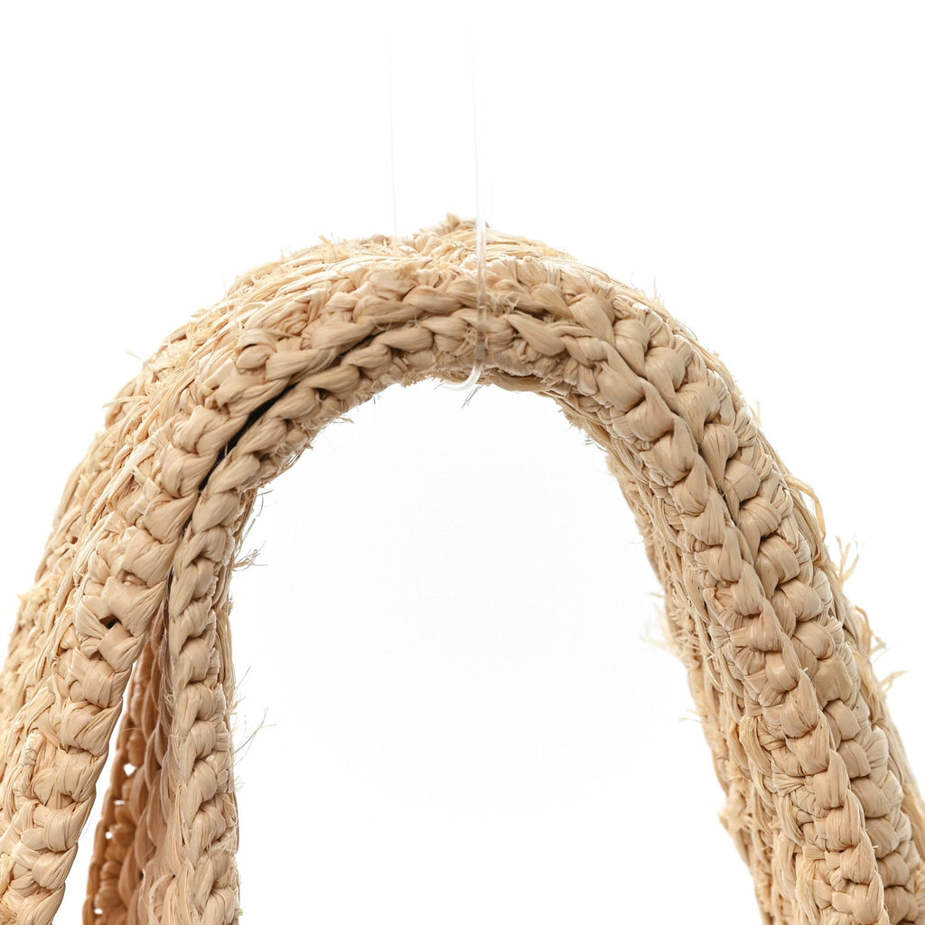 X PAULA'S IBIZA Raffia Medium  Font Tote Natural Tan