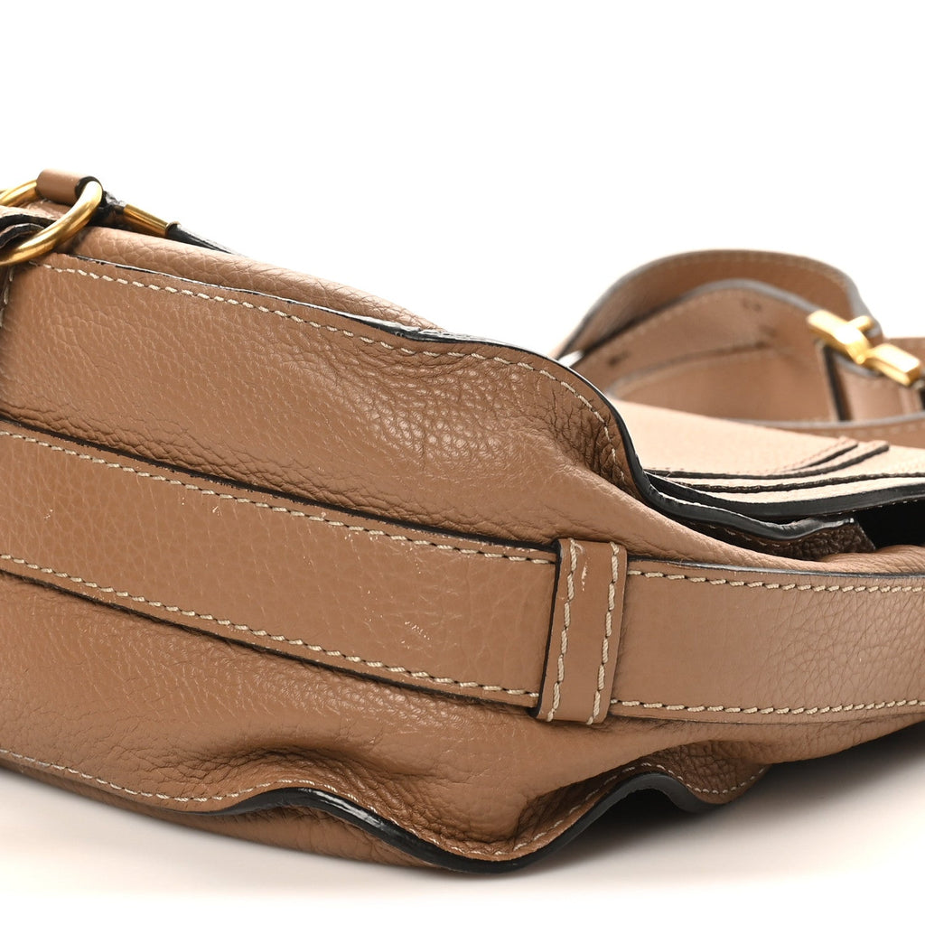 Calfskin Medium Marcie Round Crossbody Bag Nut