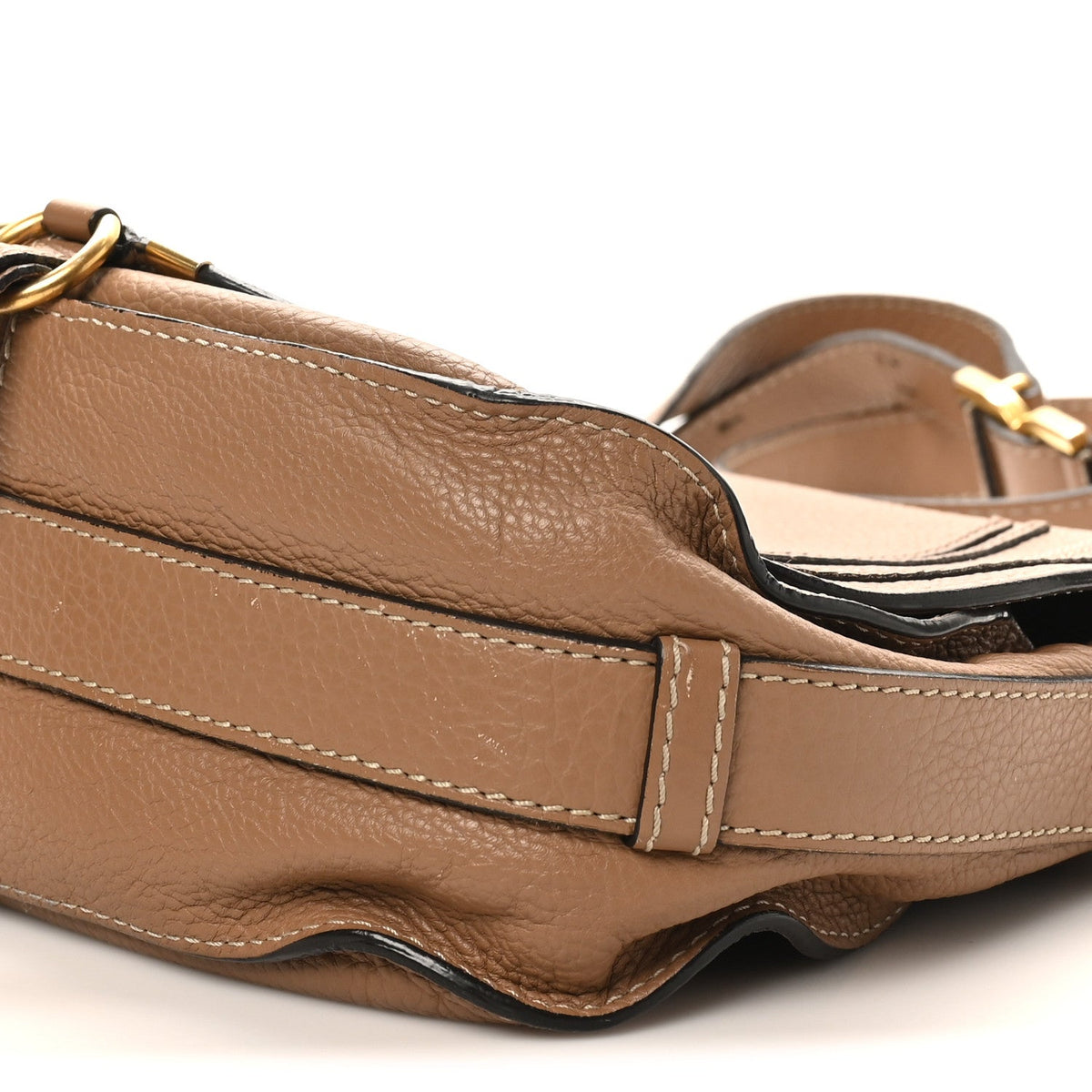 Calfskin Medium Marcie Round Crossbody Bag Nut