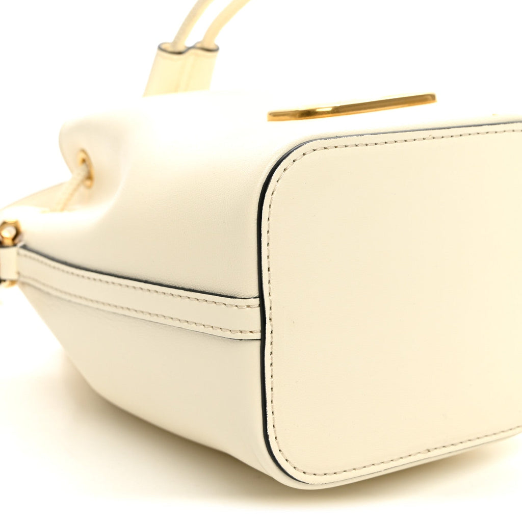 Nappa Mini VLogo Signature Bucket Bag Light Ivory