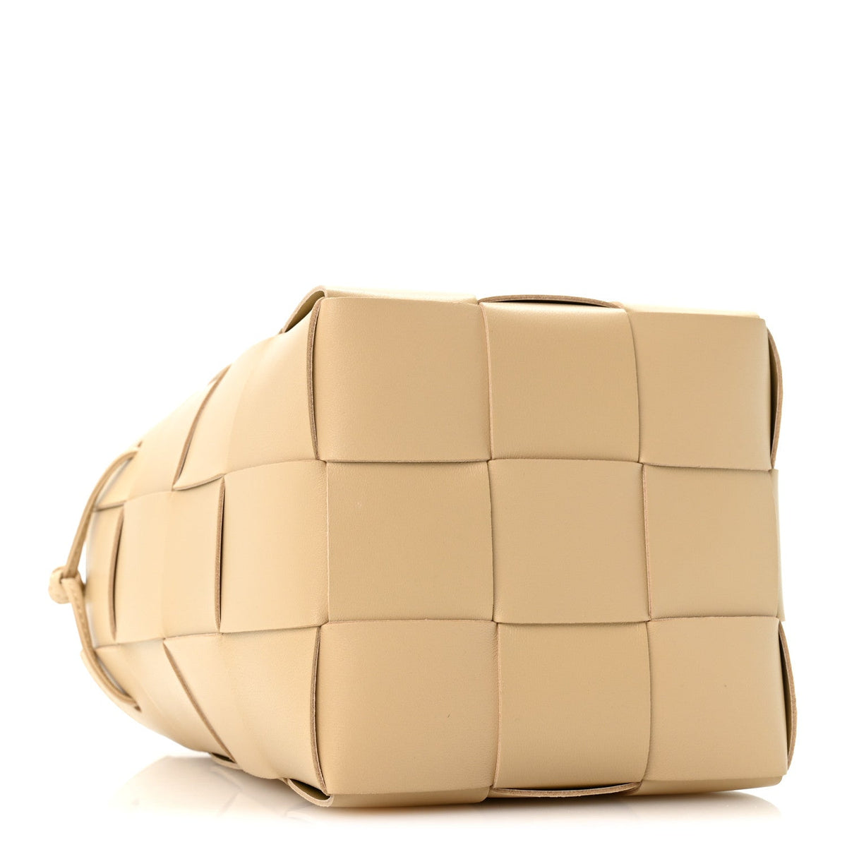 Lambskin Maxi Intrecciato Small Cassette Crossbody Bucket Bag Porridge