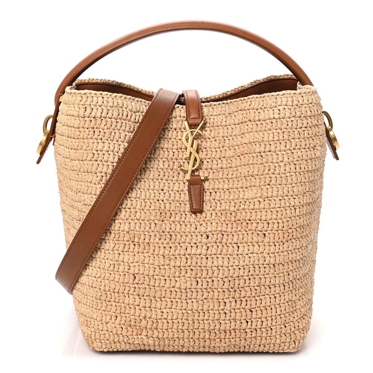 Raffia Vegetable Le 37 Bucket Bag Naturel Brick