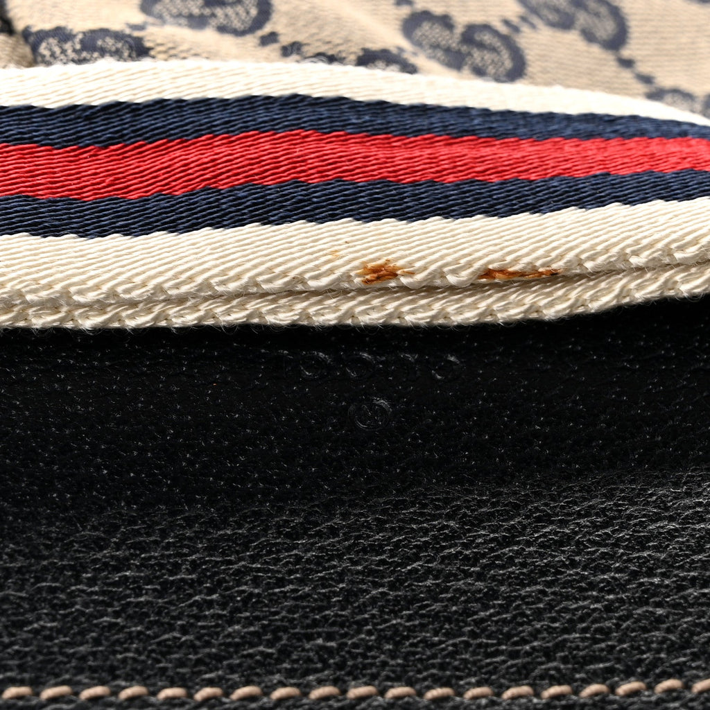 GG Monogram Web Double Pocket Belt Bag Navy