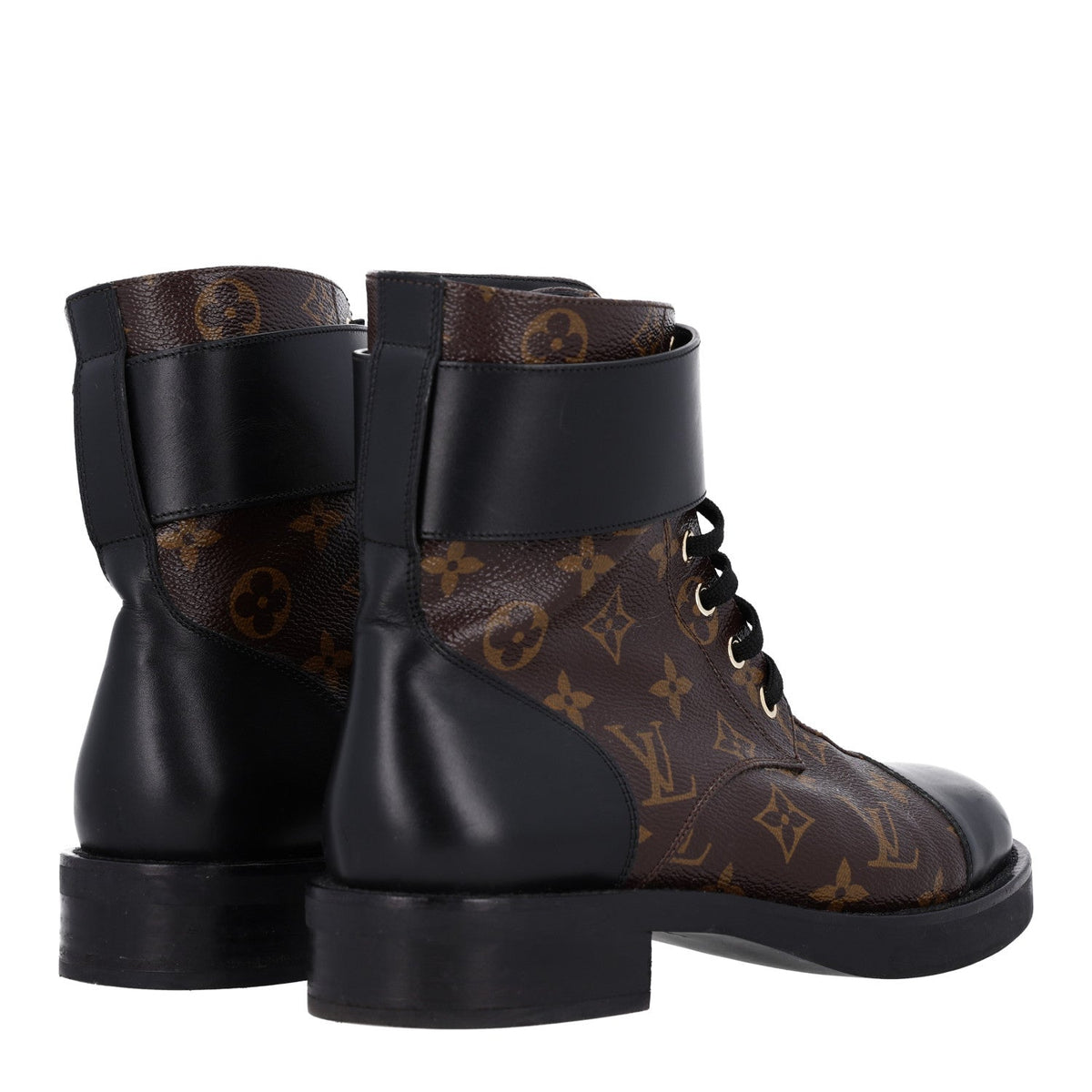 Calfskin Monogram Wonderland Flat Ranger Boots 38 Black