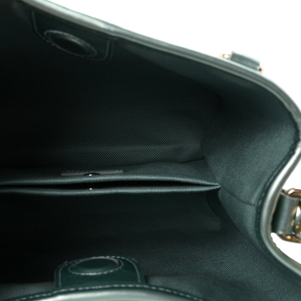 Patent GG Emblem Small Bucket Bag Light Blue
