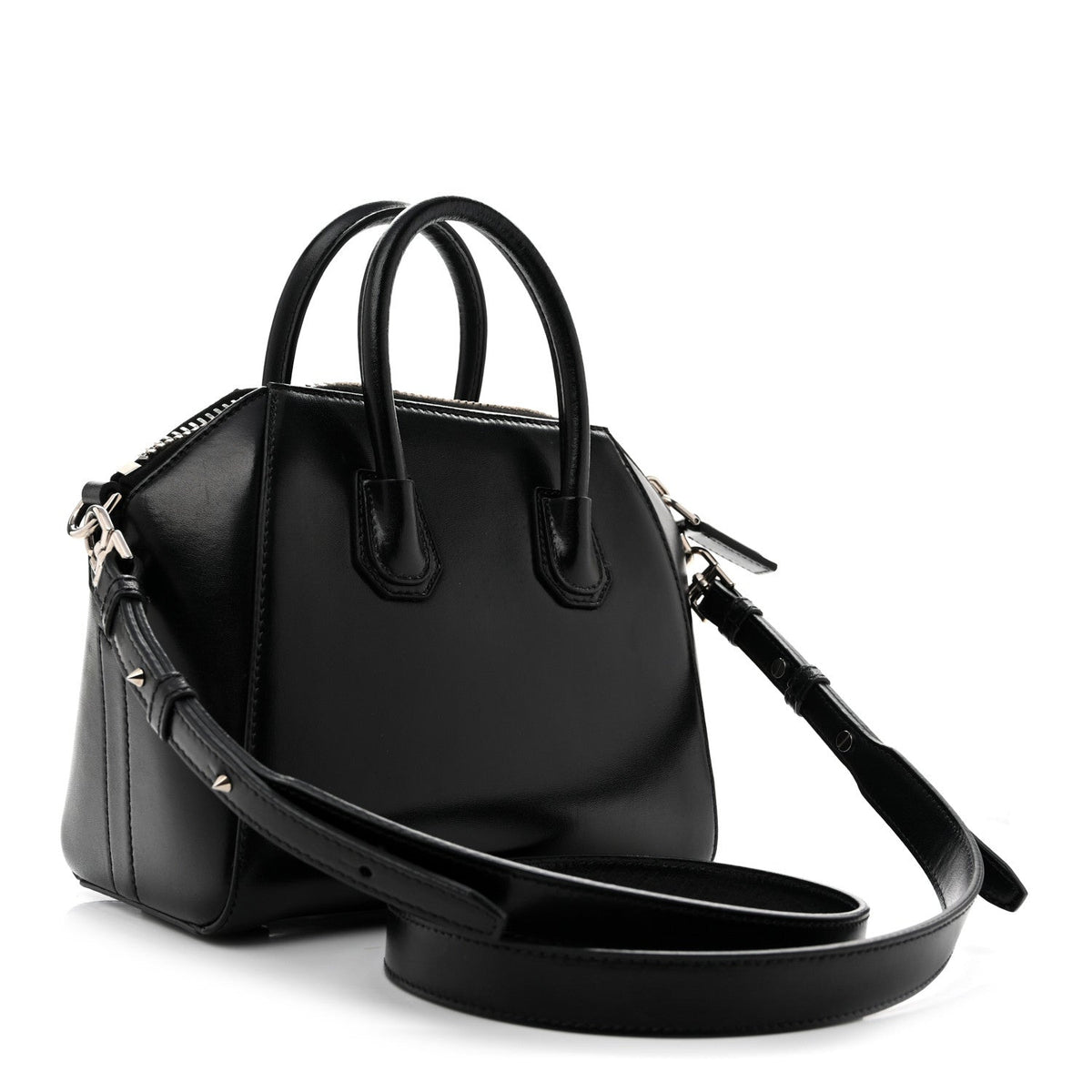 Shiny Lord Calfskin Mini Antigona Black