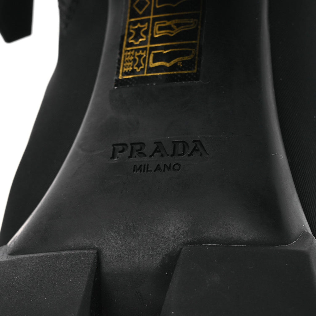Spazzolato Re-Nylon Metal Triangle Logo 110mm Ankle Boots 36.5 Black