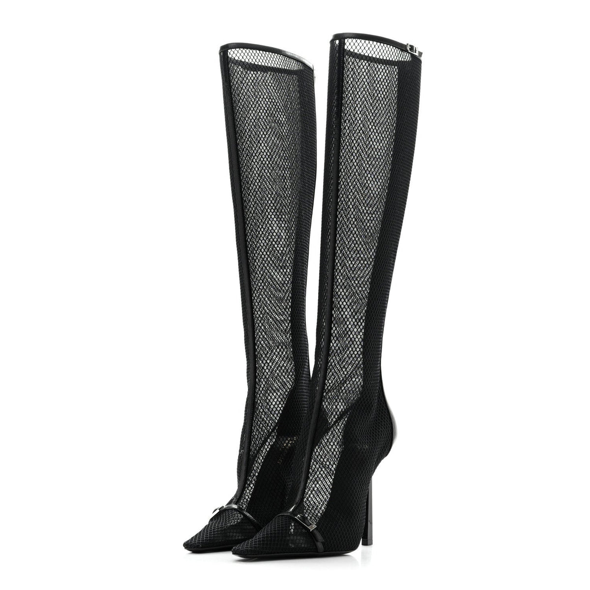 Mesh Oxails Knee High Boots 39 Black