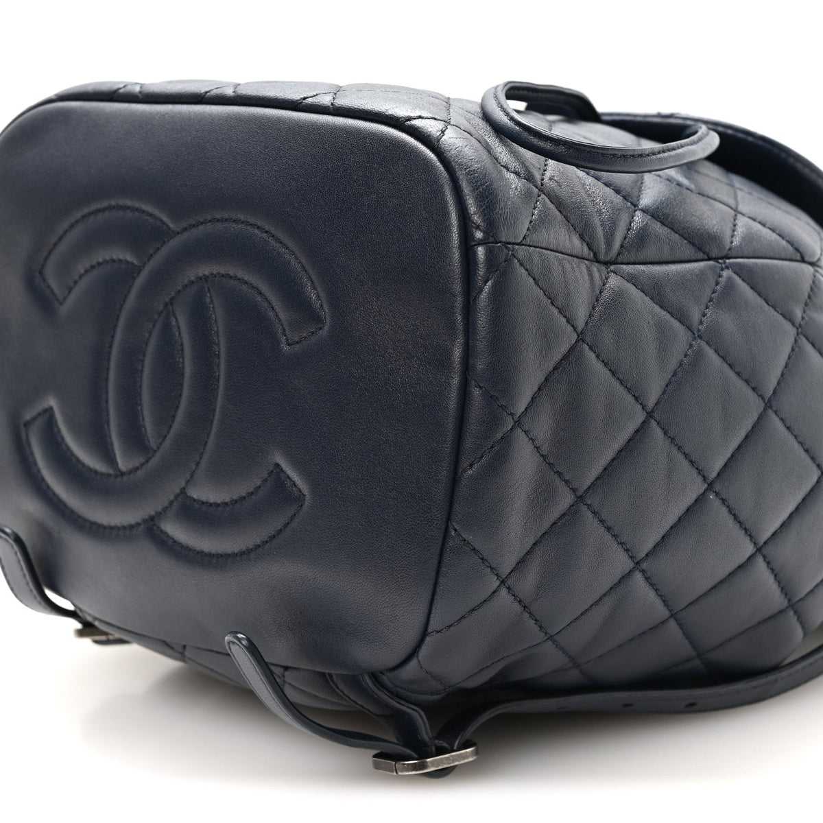 Lambskin Quilted Daily Supple Backpack Blue