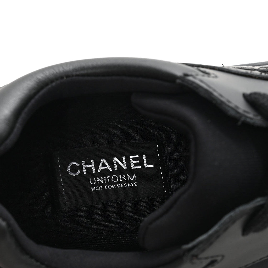 Calfskin Lambskin CC Uniform Sneakers 41 Black