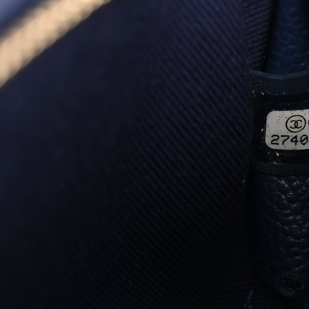 Caviar Quilted Waist Bag Navy Blue