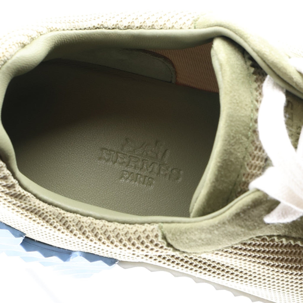 Technical Mesh Suede Goatskin Bouncing Sneakers 35 Vert Celadon