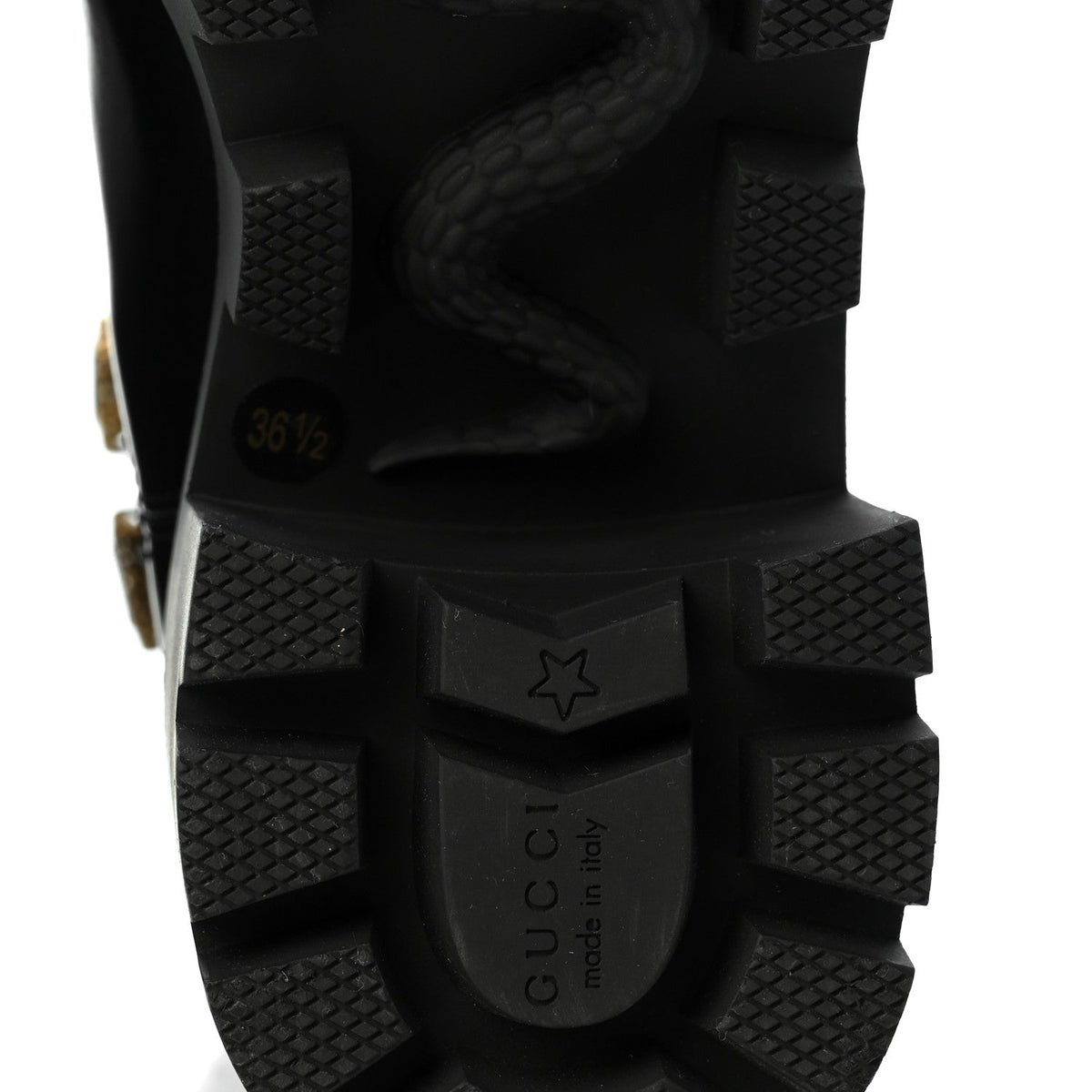 Calfskin Crystal GG Trip Chelsea Ankle Boots 36.5 Black