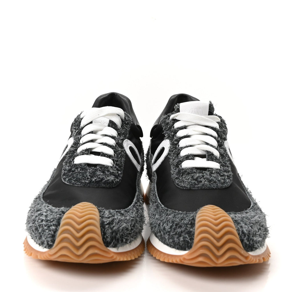 Brushed Suede Nylon Flow Runners Sneakers 40 Raw Denim