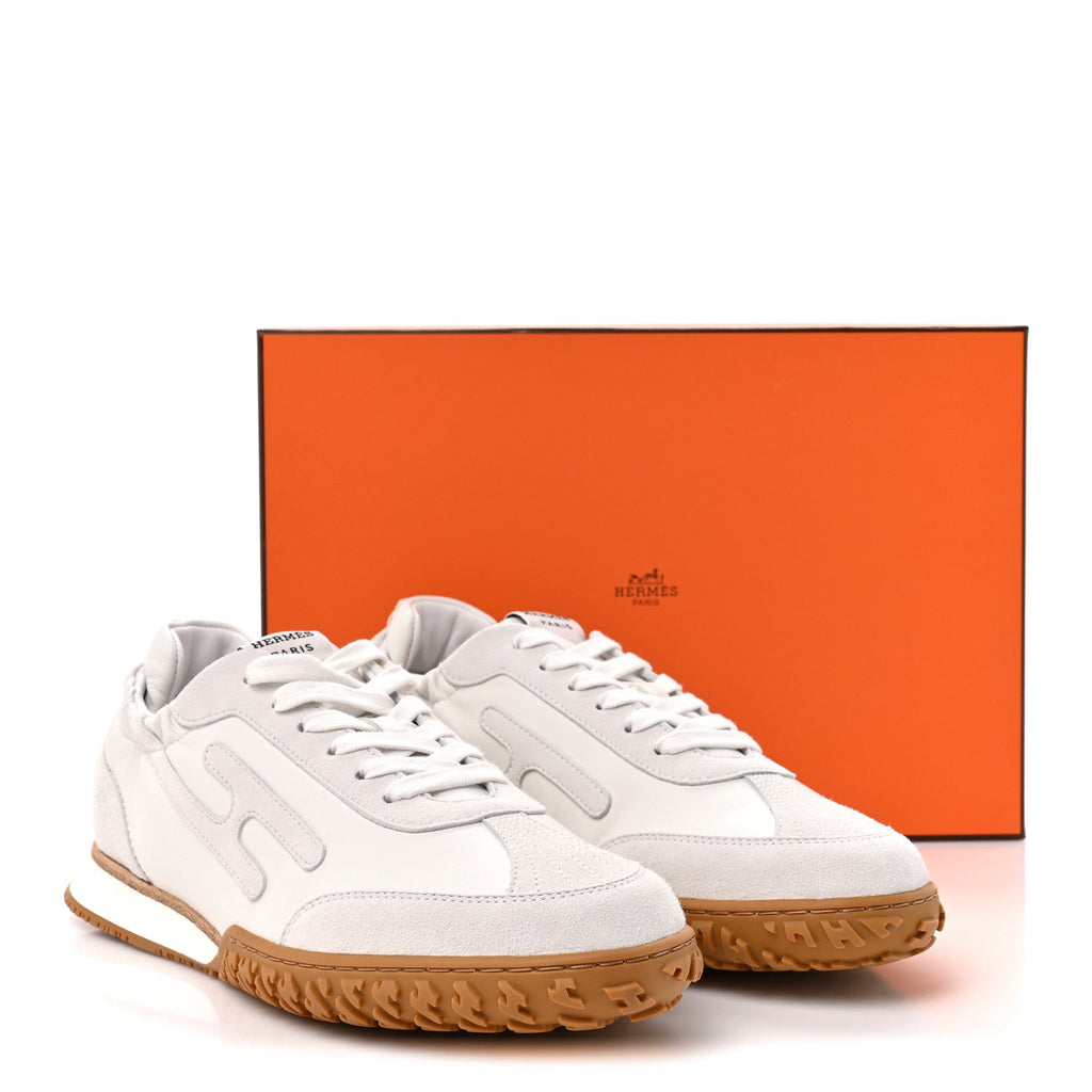 Nappa Suede Goatskin Womens Jet Sneakers 40.5 White