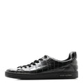 Calfskin Crocodile Embossed Frontrow Mens Sneakers 8 Black
