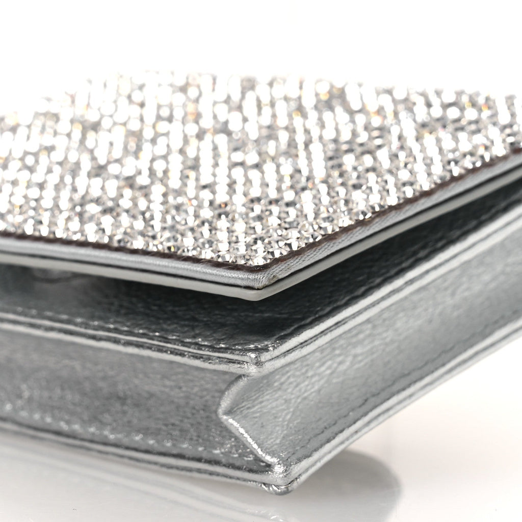 Swarovski Crystal Convertible Belt Bag Silver