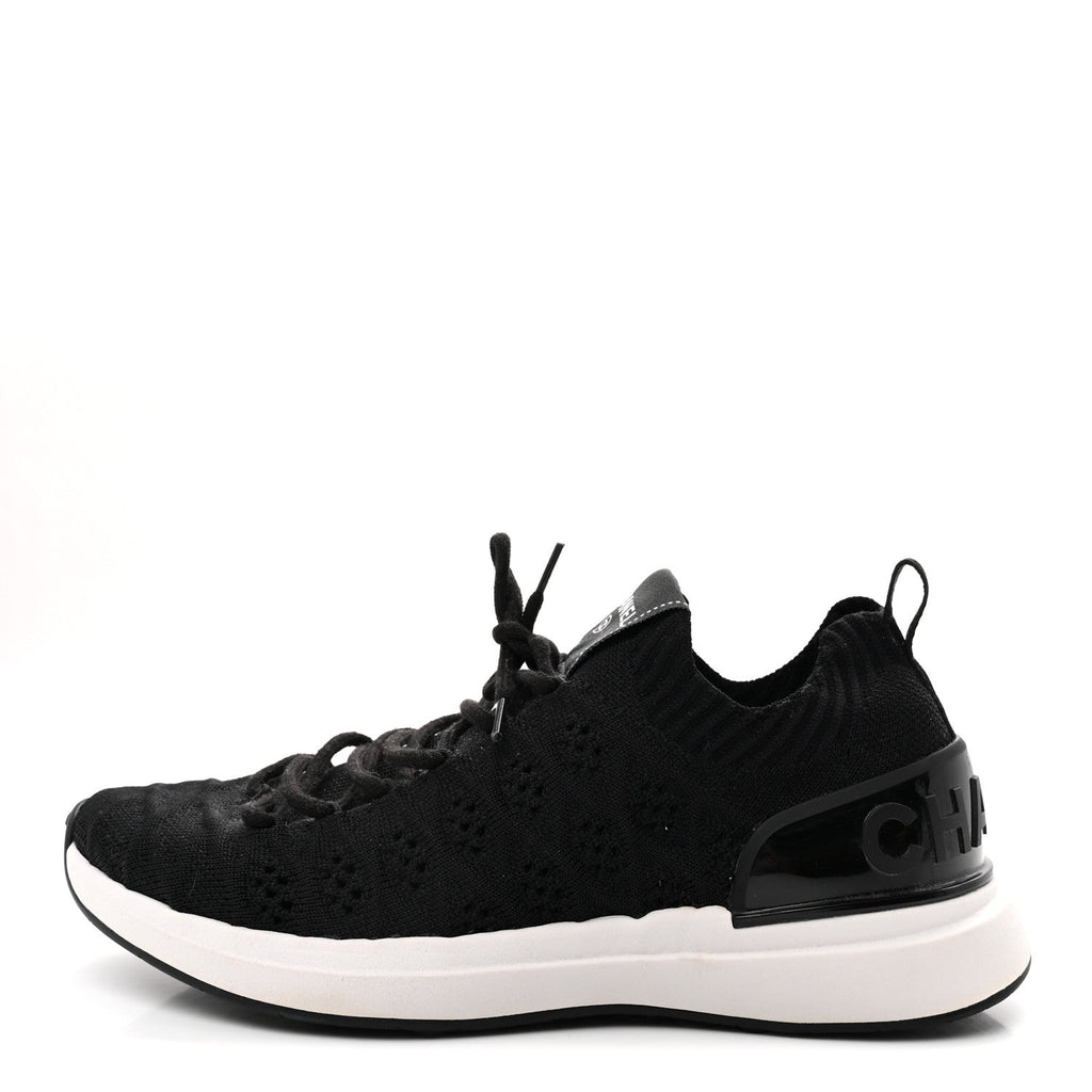 Fabric Logo Sneakers 37.5 Black