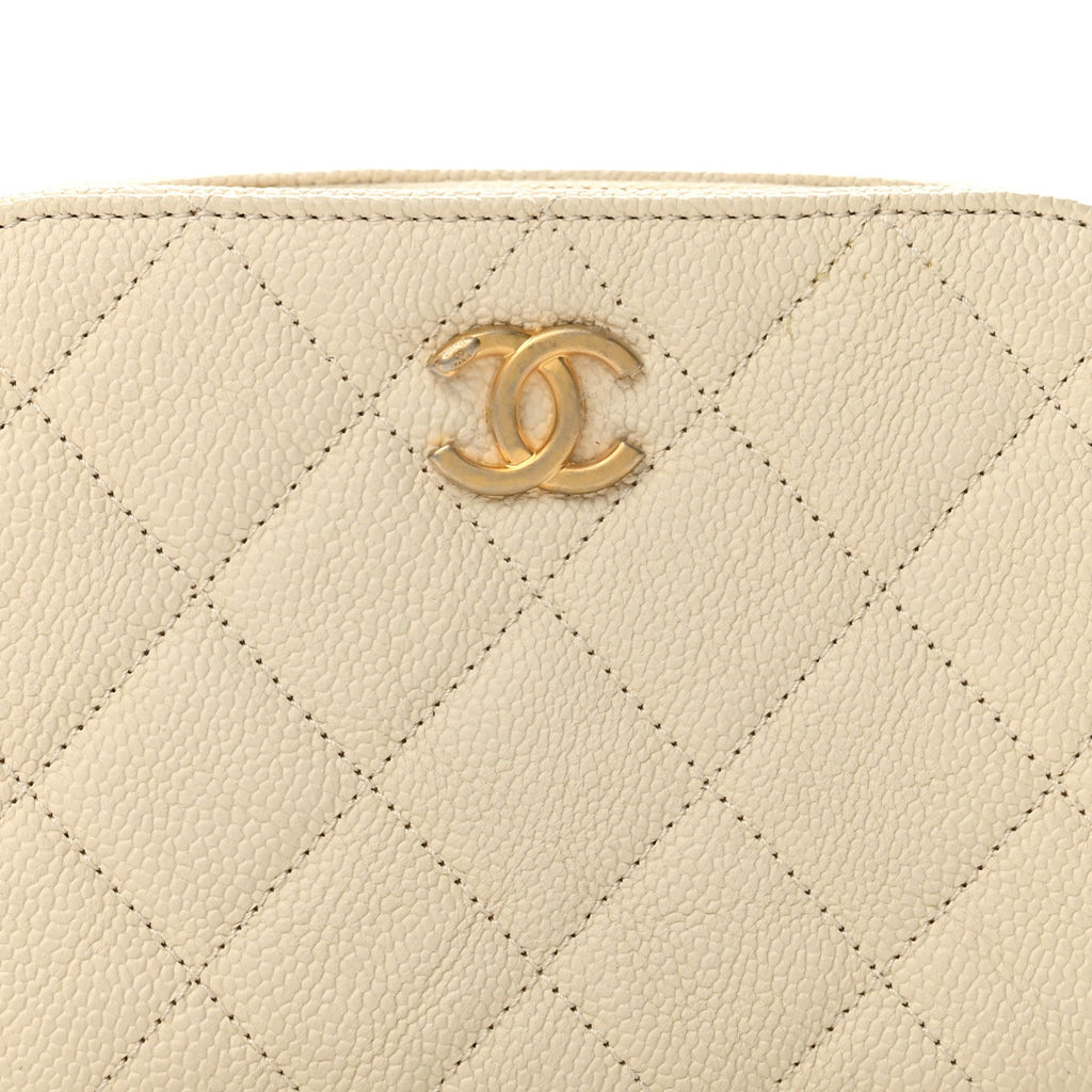 Caviar Quilted Waist Bag White