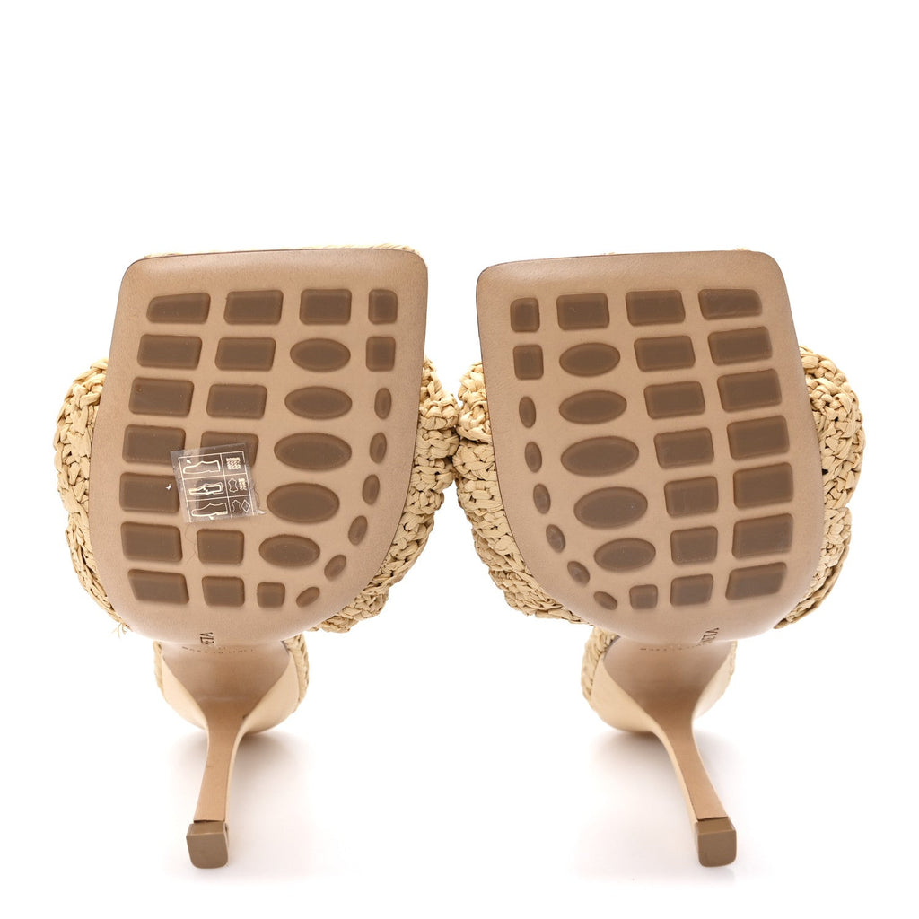 Raffia Intrecciato Lido Mule 90 Sandals 36 Cane Sugar