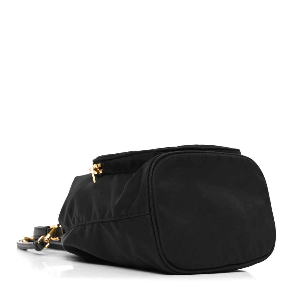 Saffiano Tessuto Nylon Mini Bucket Crossbody Bag Black