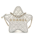 Metallic Lambskin Walk Of Fame Bag Silver