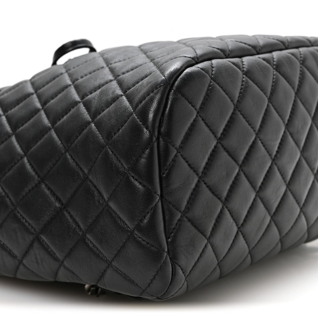 Lambskin Quilted Large Urban Spirit Backpack Black