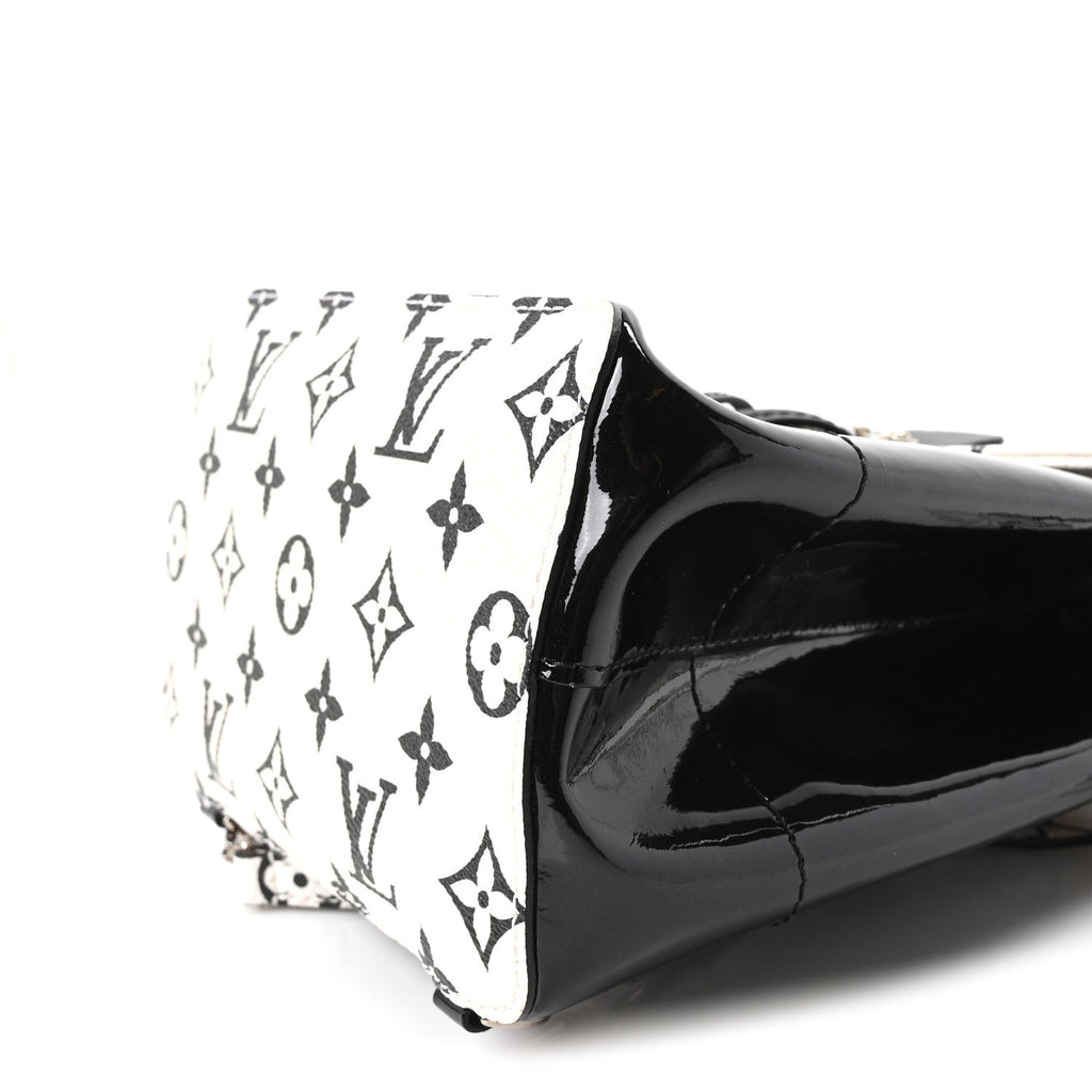 Patent Monogram Hot Springs Backpack Black White