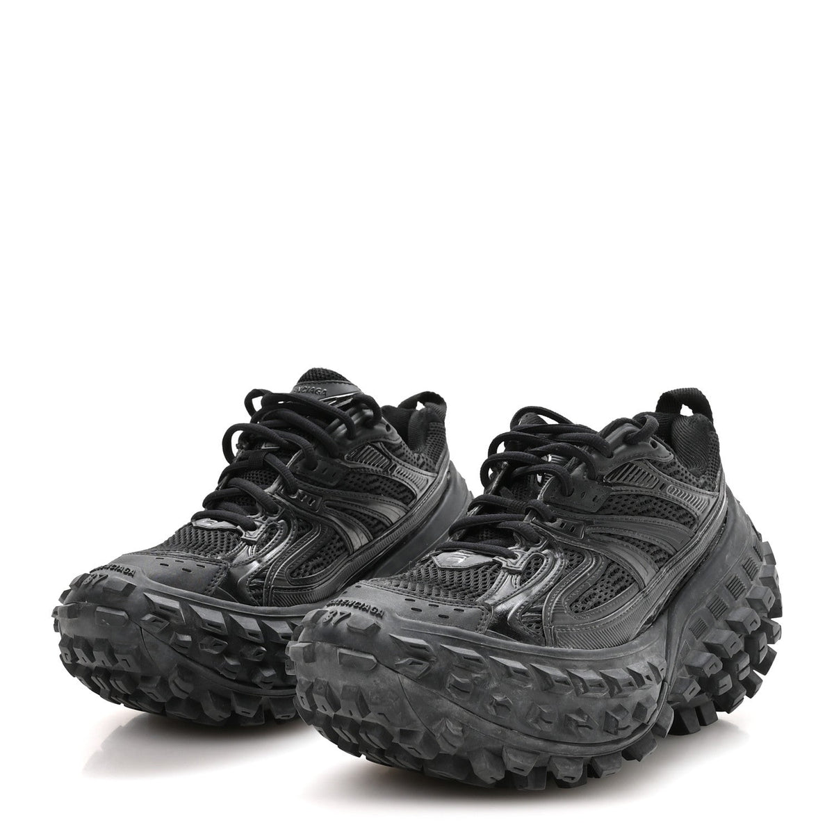 Mesh Nylon Mens Monocolor Bouncer Sneakers 37 Black