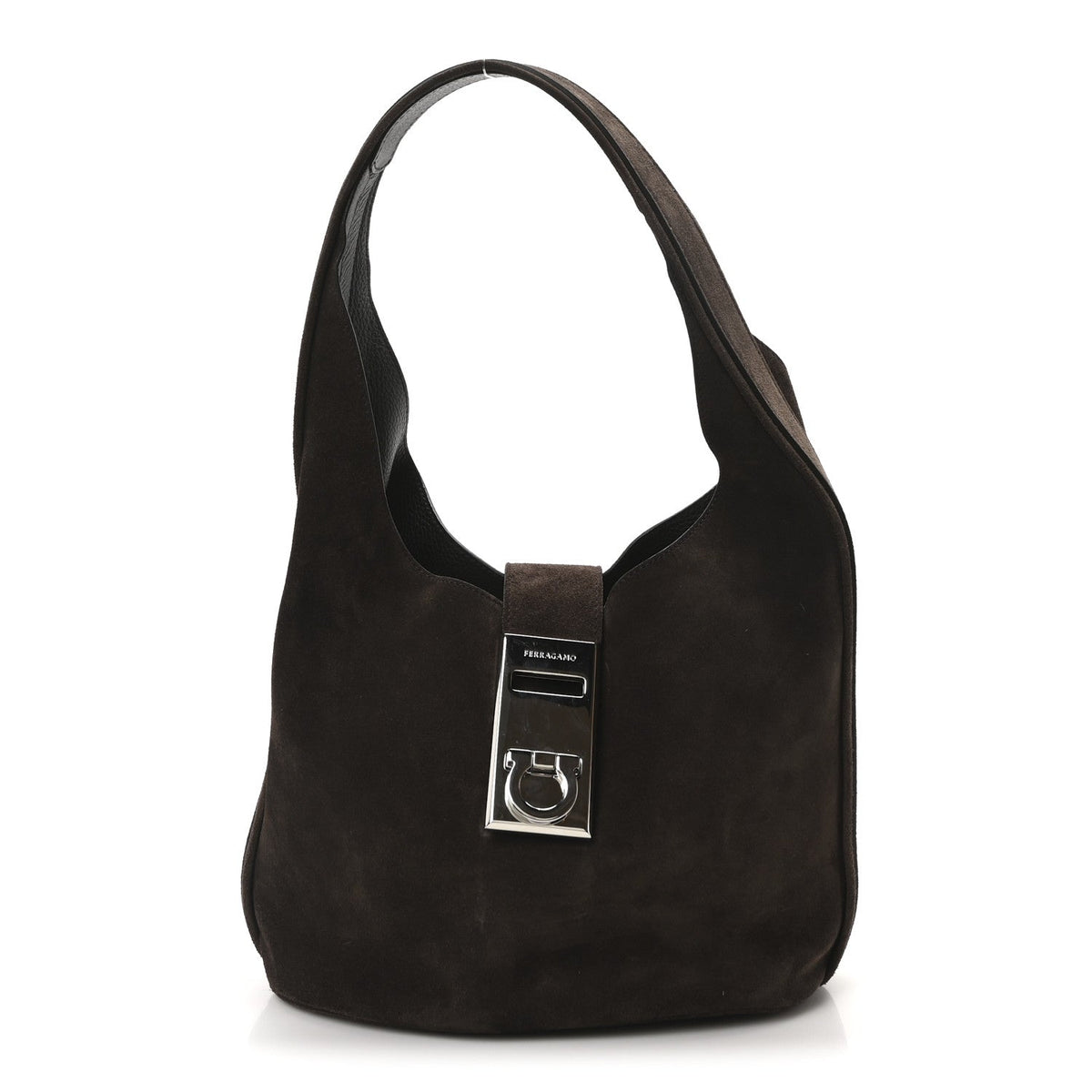 Calfskin Suede Medium Archivo Gancio Hobo Testa di Moro