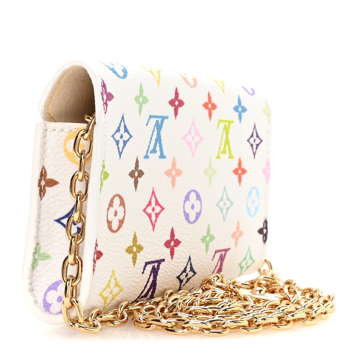 LV X TM Monogram Multicolor Pouch Metis Belt White