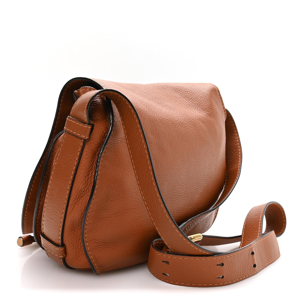 Calfskin Medium Marcie Round Crossbody Bag Tan