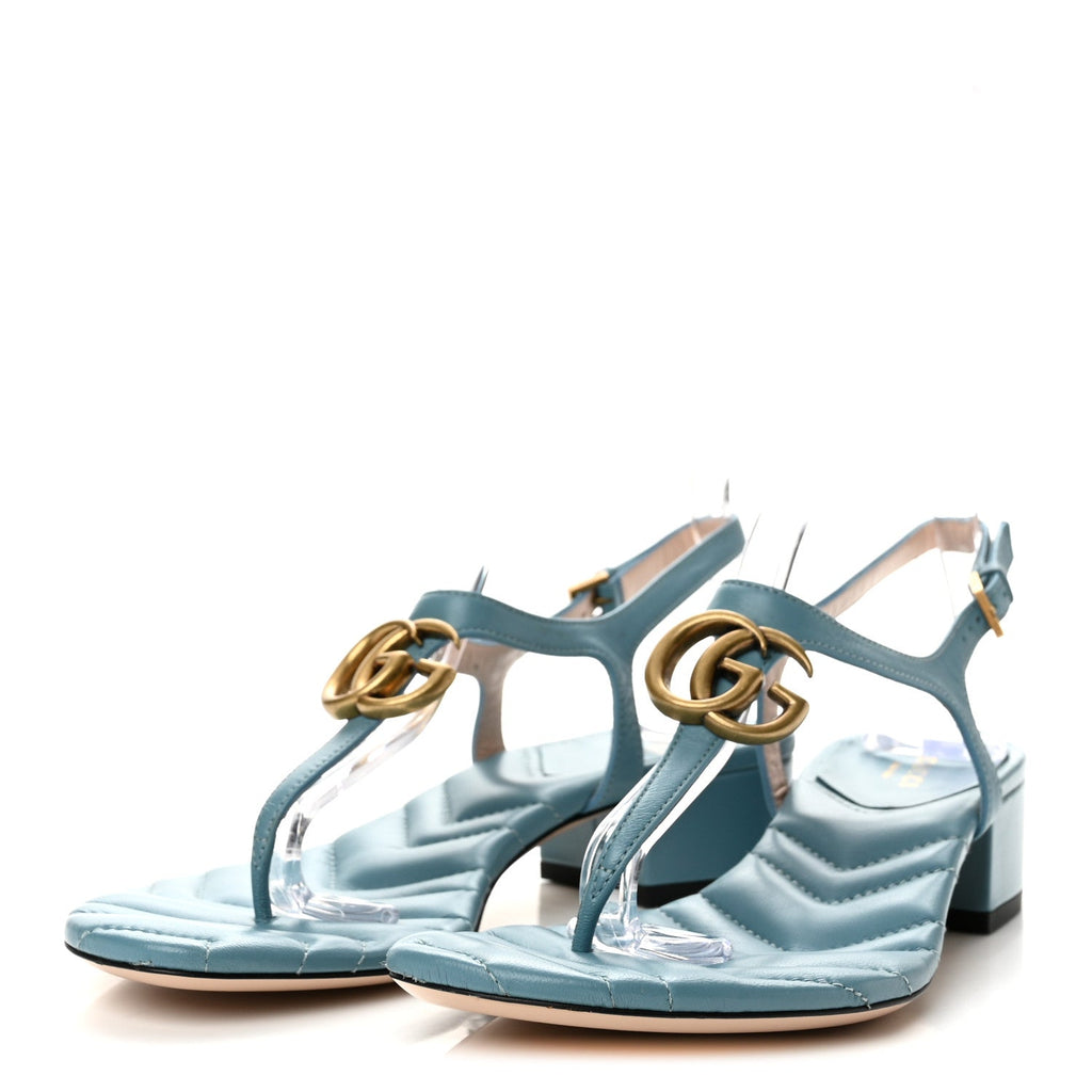 Nappa Matelasse Double G 35mm Thong Sandals 37.5 Sweet Blue