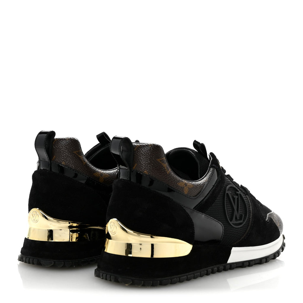 Suede Calfskin Recycled Monogram Nylon Run Away Sneakers 38 Black