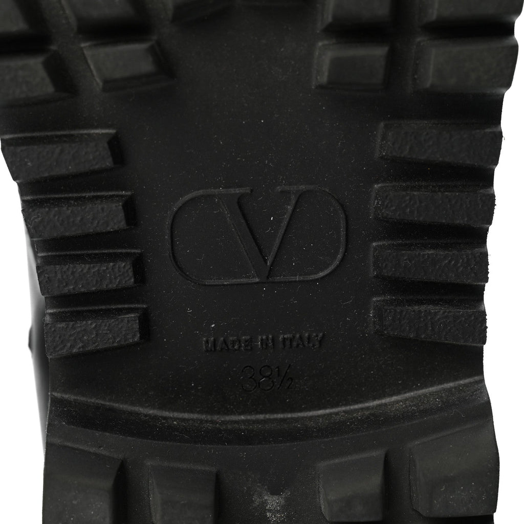 Calfskin Womens VLOGO 35mm Combat Boots 38.5 Black