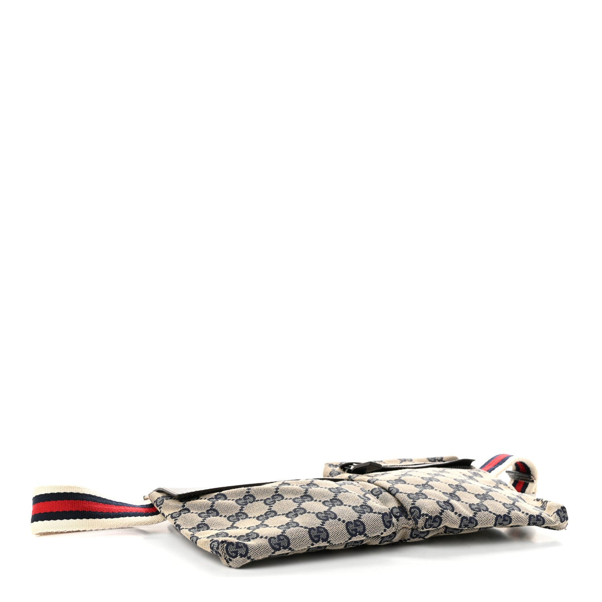 GG Monogram Web Double Pocket Belt Bag Navy