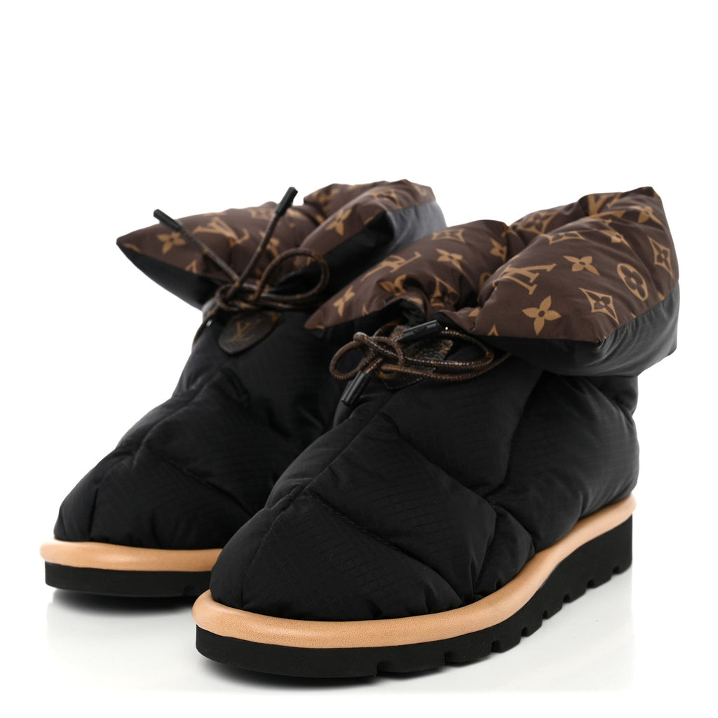 Nylon Monogram Pillow Comfort Ankle Boot 37 Black